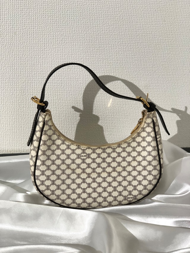 CELINE セリーヌ マカダム PVC レザー AVA ホーボーバッグ ショルダーバッグ ホワイト vintage ヴィンテージ オールド s8w8nt