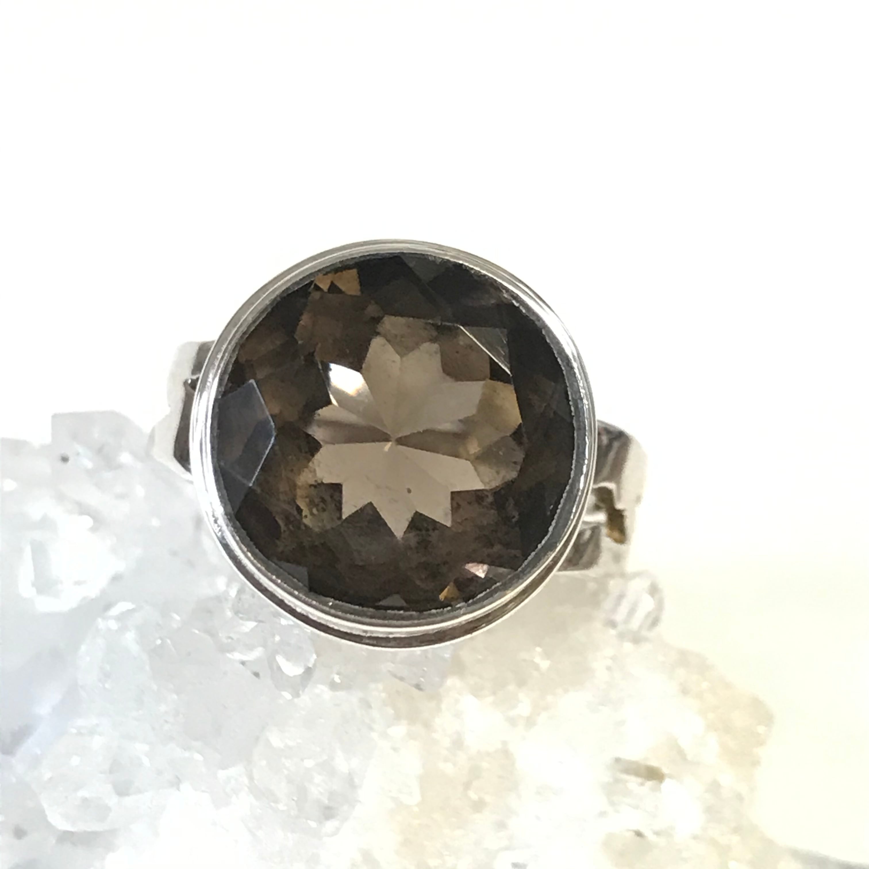 スモーキークォーツ シルバー925 リング 天然石 アクセサリー 指輪
