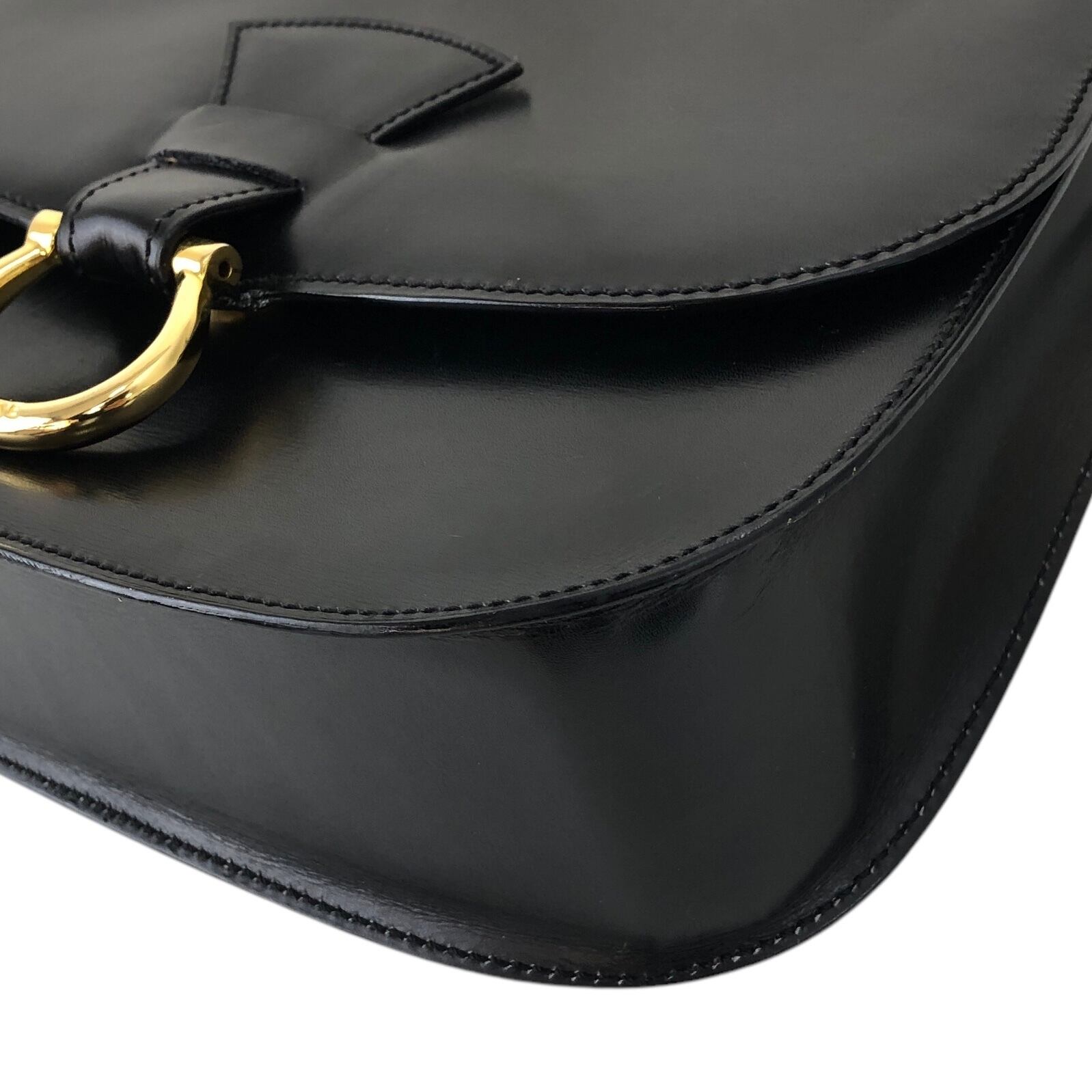 CELINE セリーヌ ショルダーバッグ ブラック ホースビット レザー