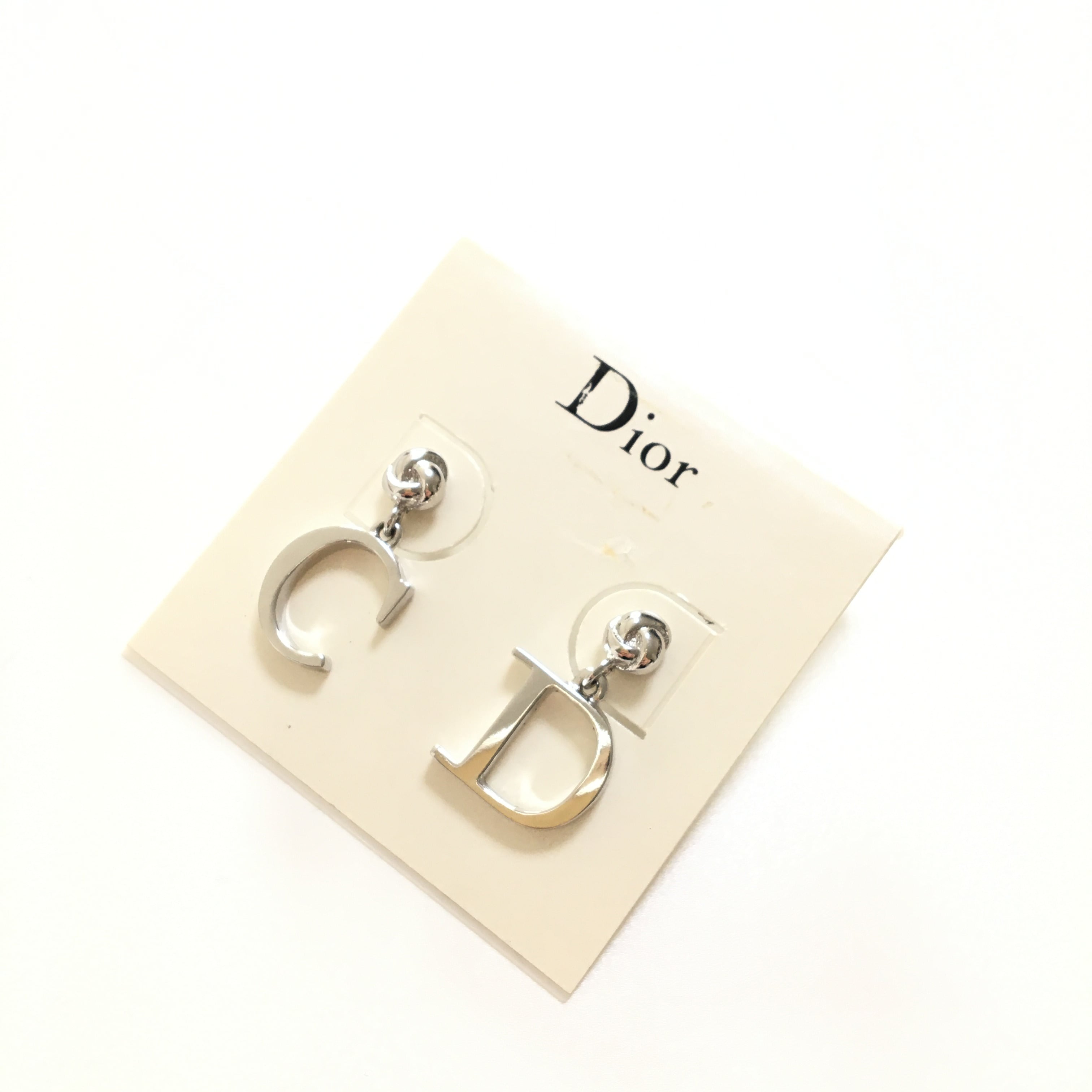 Dior シルバーピアス 専用ポーチ付き 美品！ ディオール ピアス ペア CD シルバー925 ショッパー ケース付