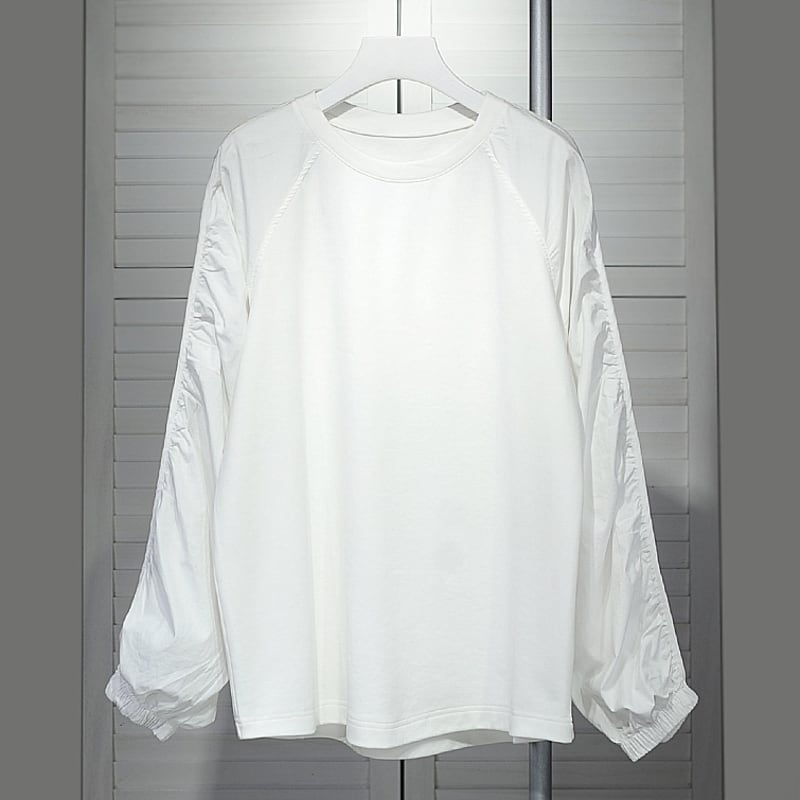 Raglan gathered sleeve pullover 2 colors V2678