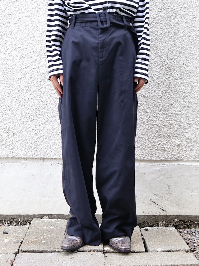 belted wide slacks