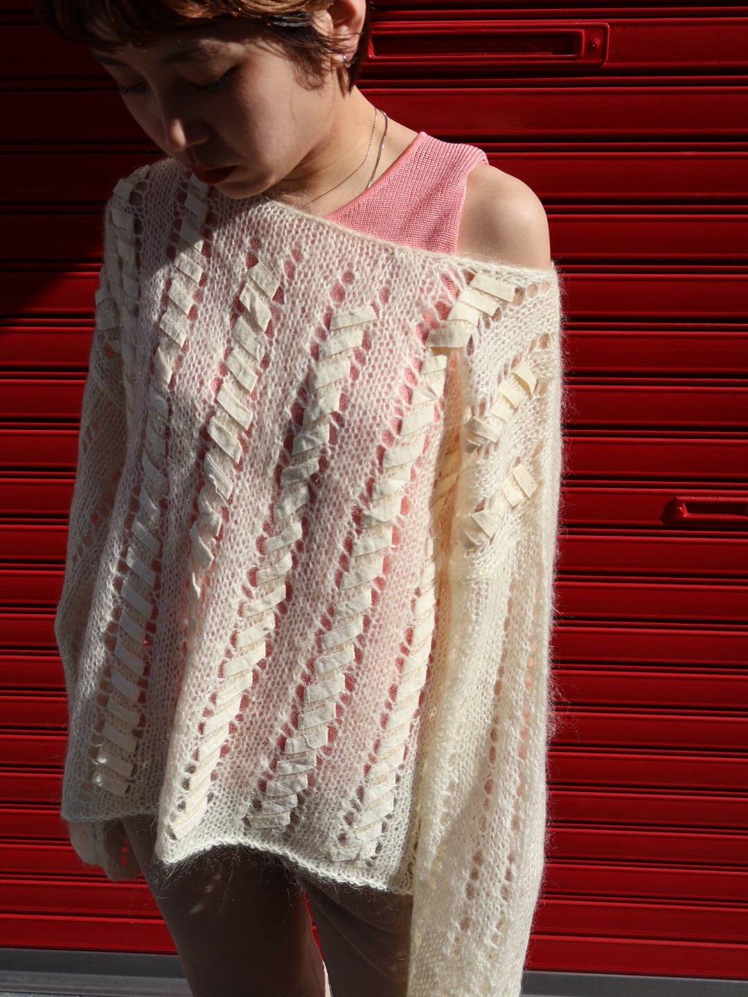 low gauge mohair knit sweater【1768】