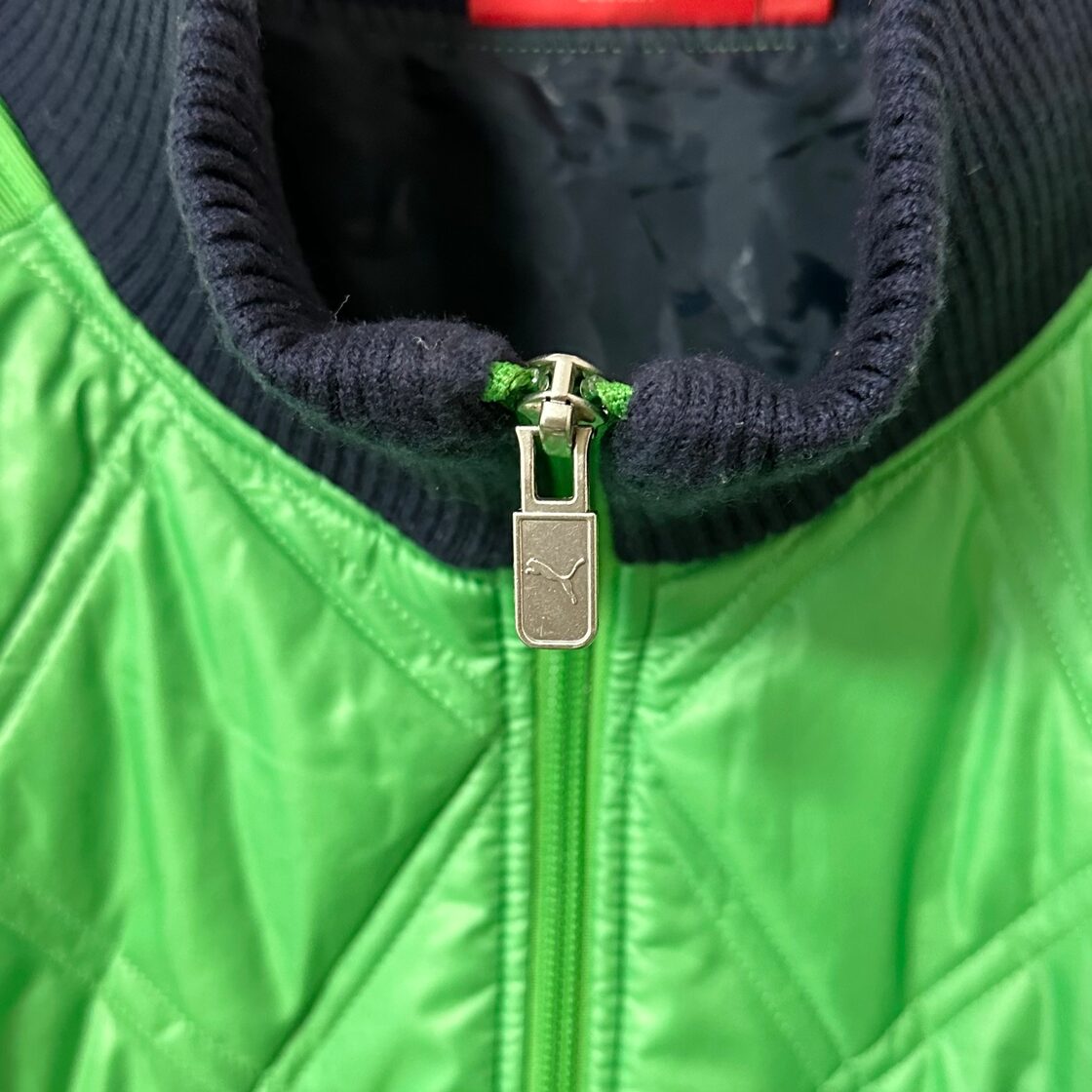 PUMA/プーマ☆キルティングジャケット☆中綿☆グリーン×ネイビー/緑×紺 