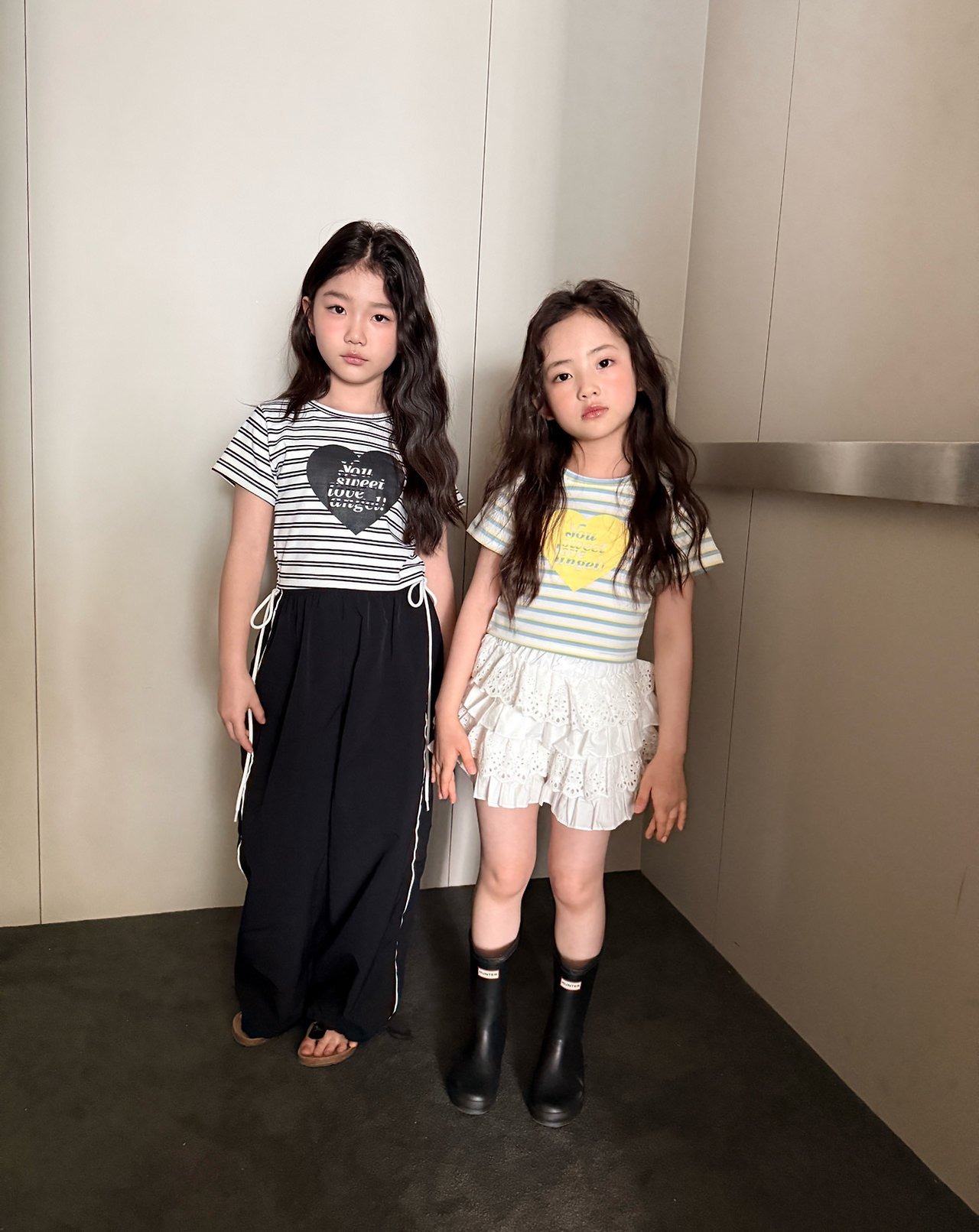 [COMMA] Striped Heart Tee (160/170) / [콤마] 단가라하트티 (160/170)
