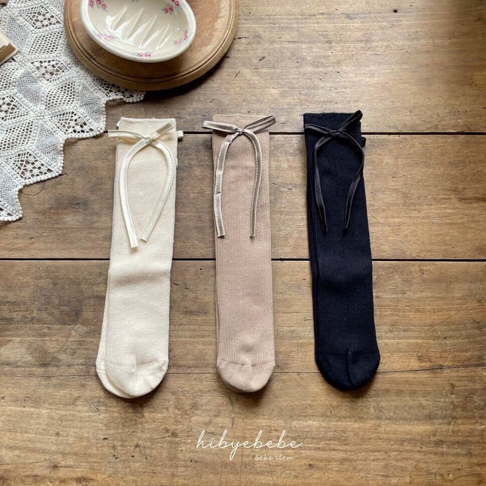 【ご予約】hi bye bebe 24aw / Ballerina Ribbon socks 3color set