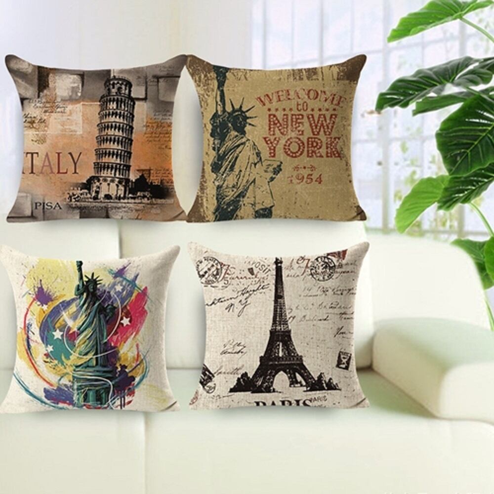 送料無料】クッションカバー 45x45 ドクロ ガイコツ ロック 骸骨