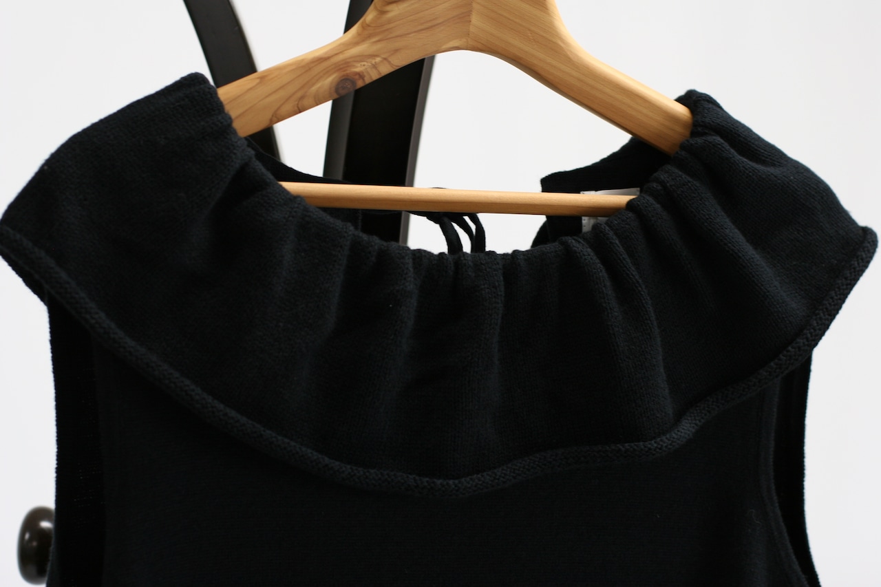 【Gauze#】Pierrot collar knit salopette(G1245)