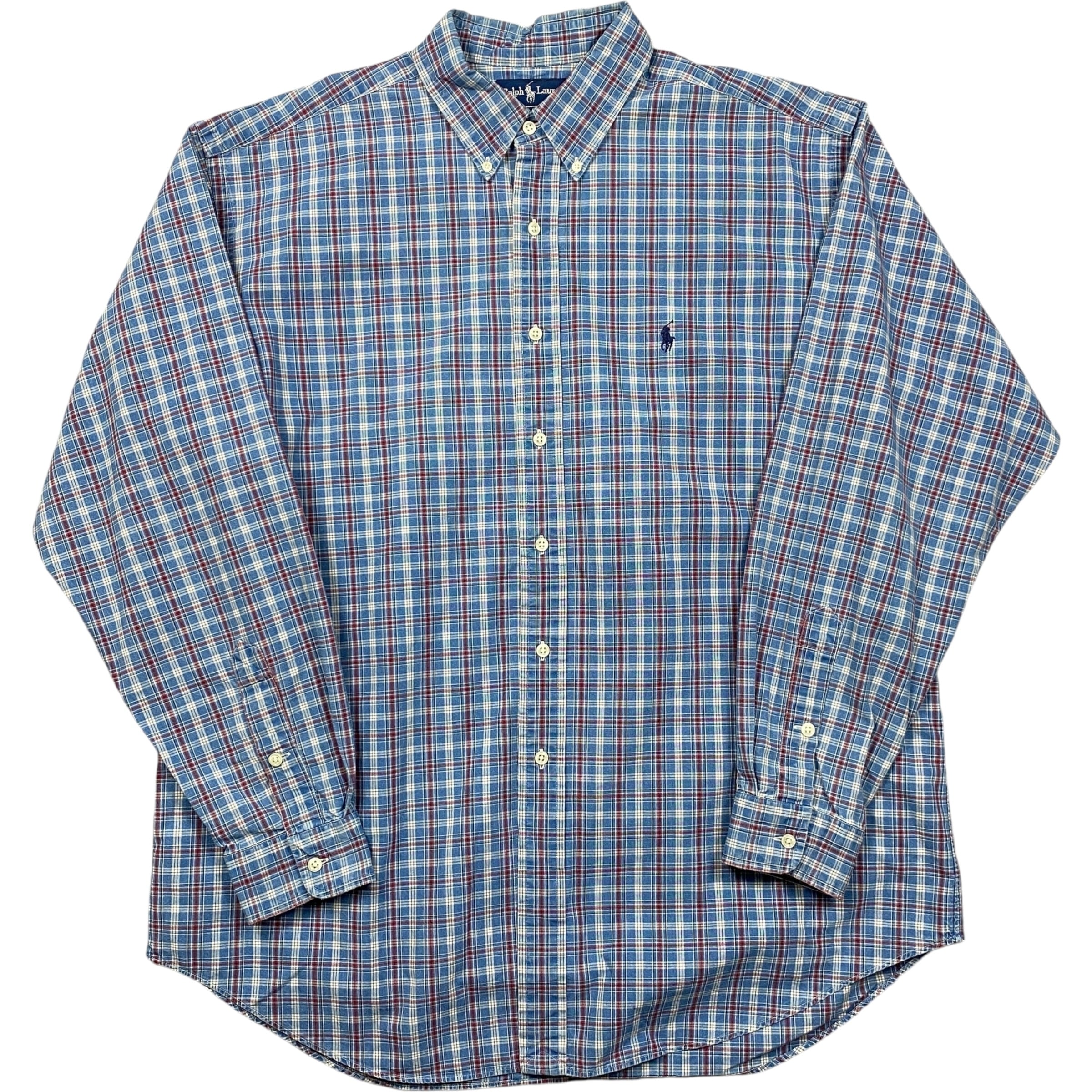 《XL》 Ralph Lauren ラルフローレン BLAKE チェックシャツ ボタンダウン ブルー No.4257