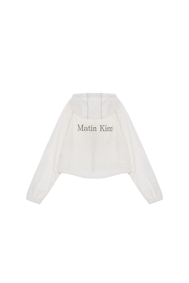 [Matin Kim] MATIN CROP HOODY COATING JUMPER IN WHITE 正規品 韓国ブランド 韓国通販 韓国代行 韓国ファッション マーティンキム matinkim 日本 店舗