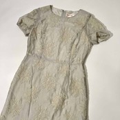 YUKI TORII ユキトリイ 総柄 半袖 シフォン ワンピース 38 /レディース/日本製/グレー系