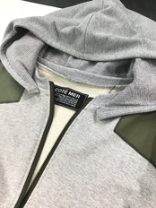 【hoodie13】 Remake Hoodie cardigan Grey×Military