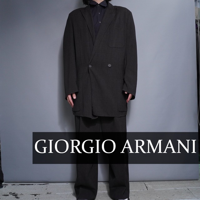 【美品・高級　黒タグ】GIORGIO ARMANI  セットアップ　ダブル古着屋GIN