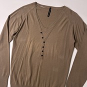 BLACKBARRETT by NEIL BARRETT ニールバレット レイヤード風 コットンニット セーター 3/ベージュ