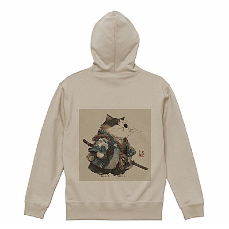 「波斬り仁義の猫侍 」プルオーバーパーカー