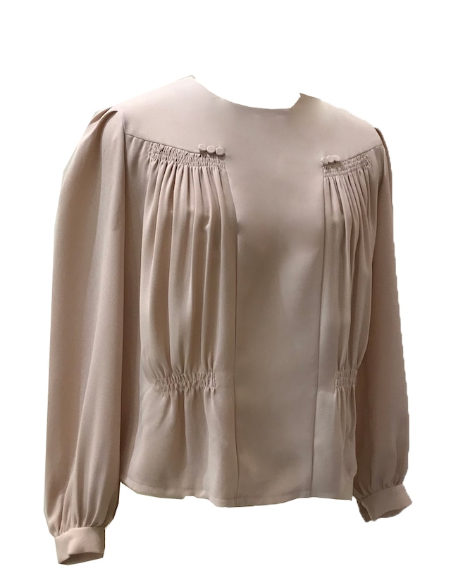 GATHER DESIGN BLOUSE＜pink beige＞