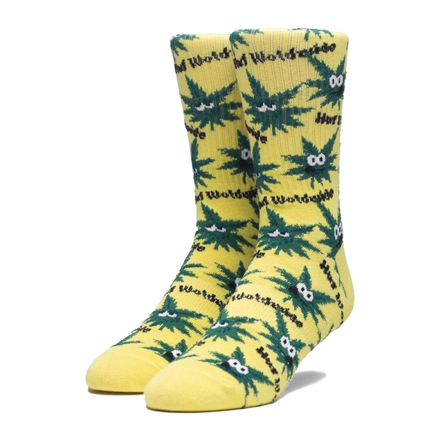 【HUF】PLANTLIFE GREEN BUDDIES 2 SOCK (AURORA YELLOW)