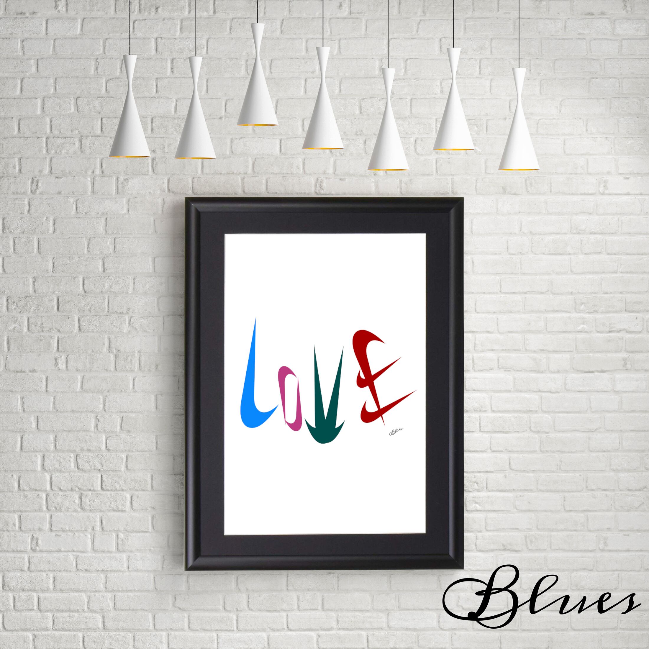 ナイキ ロゴ Love おしゃれ コラージュアート 現代アート サイズ Blues Make Sense Art Gallery