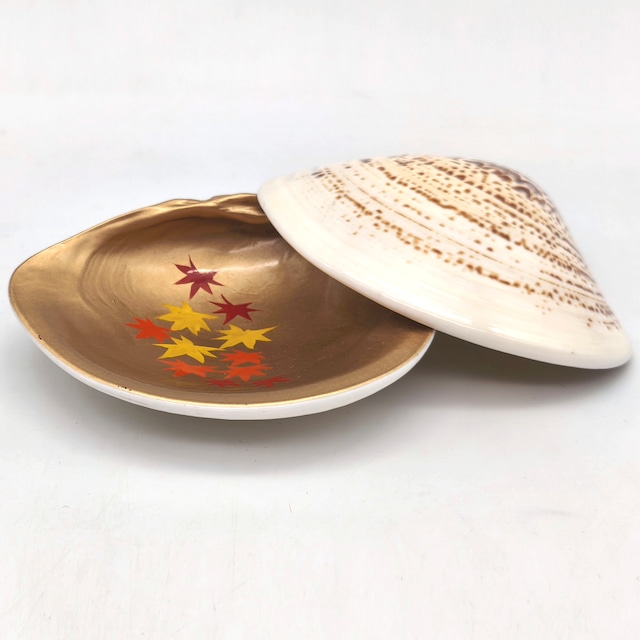 蛤香合・貝合わせ・内金箔・茶道具・No.260708-19・梱包サイズ60