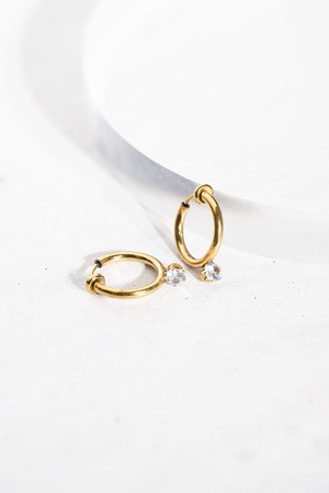 zirconia hoop earring