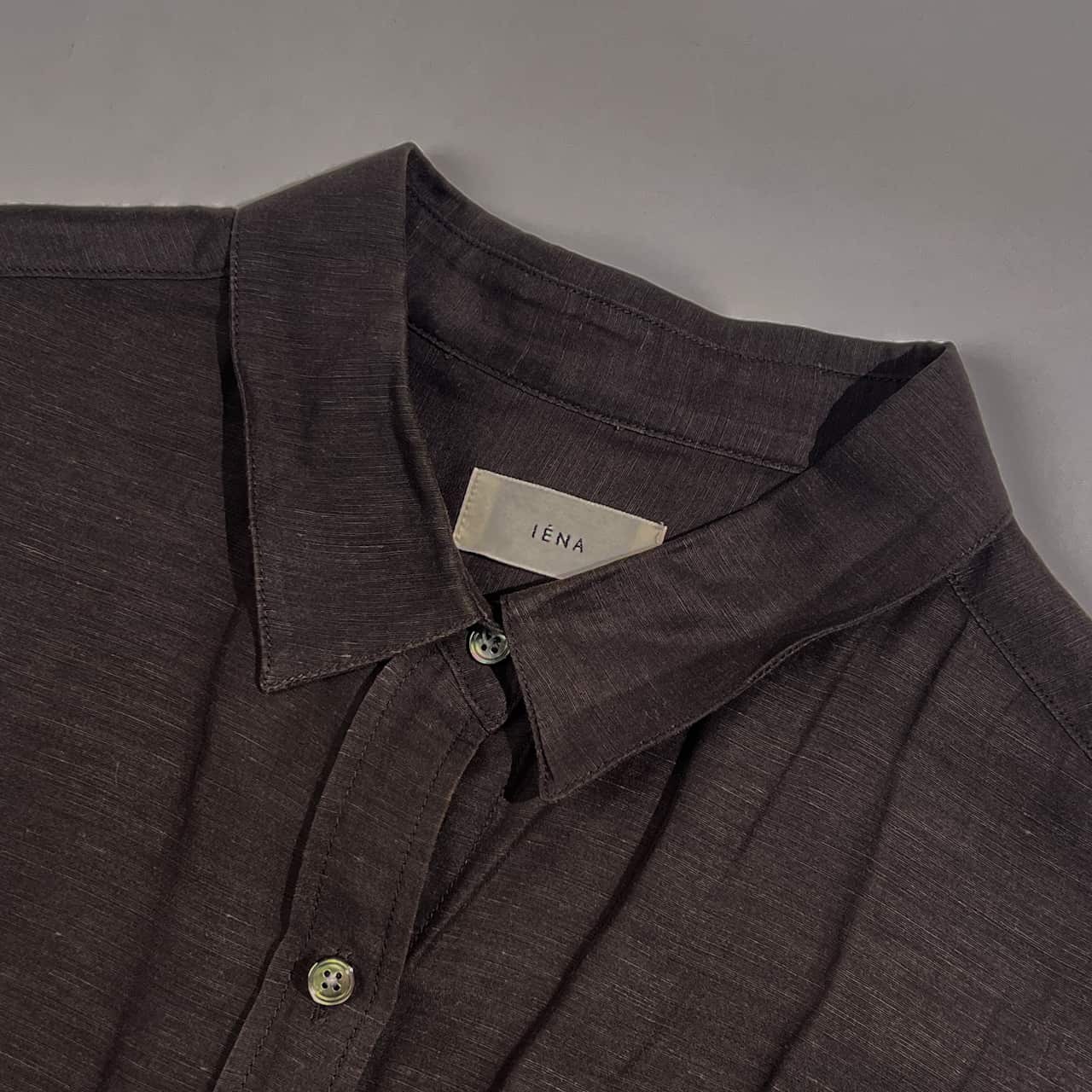 リネン混 IENA イエナ 長袖 シャツ 38/ブラウン系 レディース 春夏