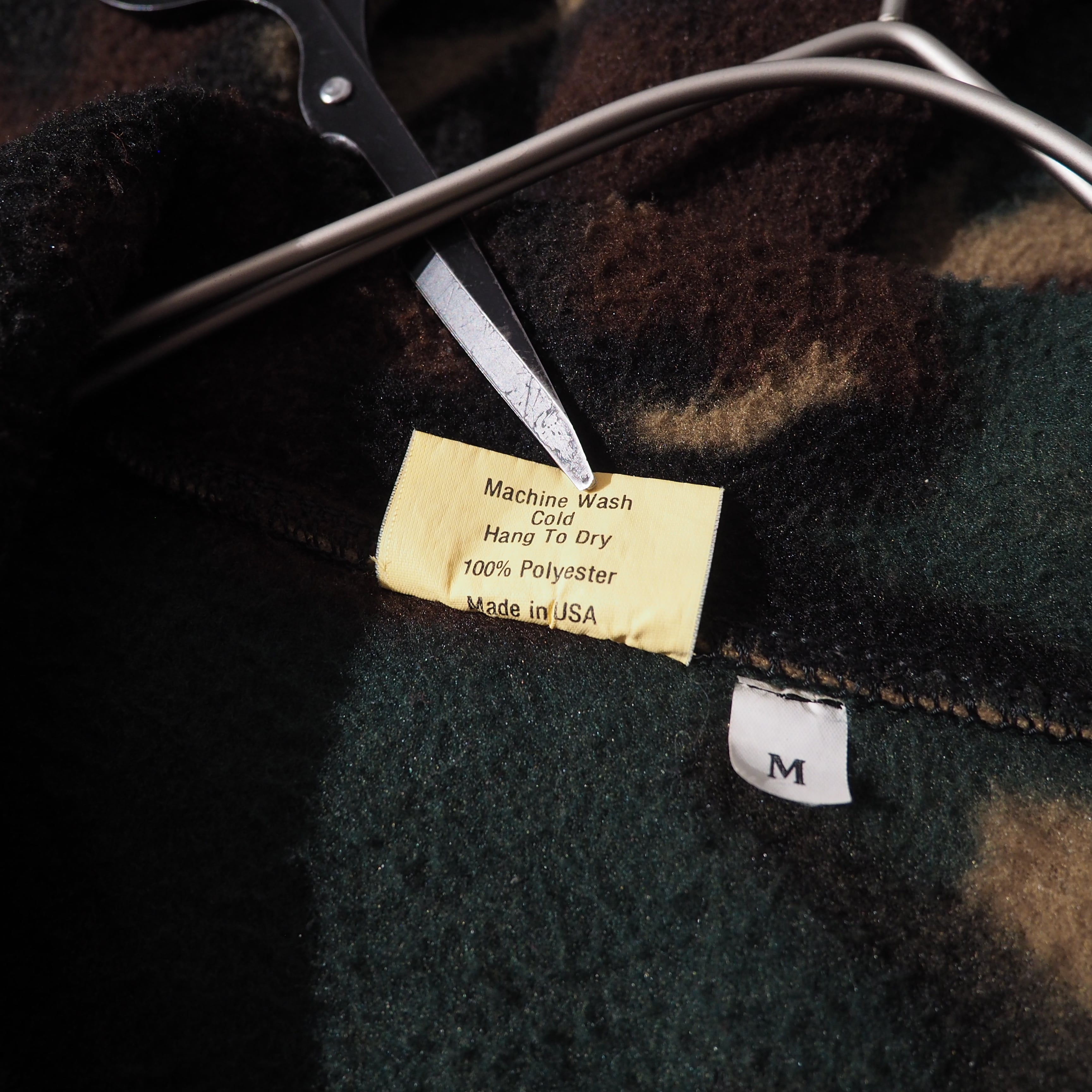 1980s " made in USA " Camouflage pattern Design vintage loose fleece jacket