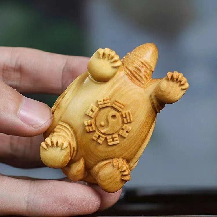 亀 木製 置物 オブジェ 風水 運気 開運 縁起物 厄除け 金運 仕事運