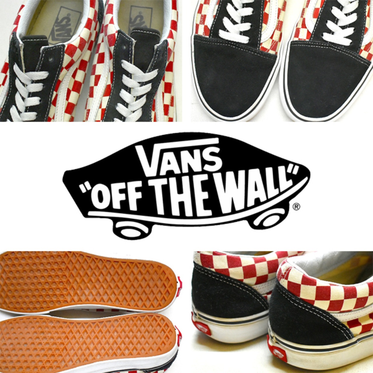 1点物◇バンズVANSアメリカ企画チェック柄オールドスクールスニーカー 