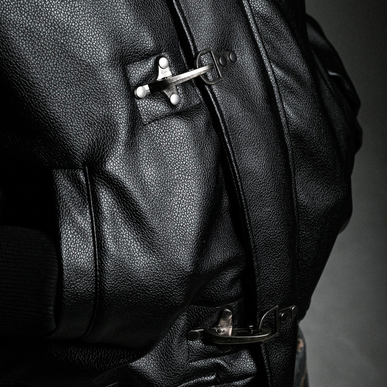 ESSENTIAL LOGO LEATHER FIREMAN JACKET