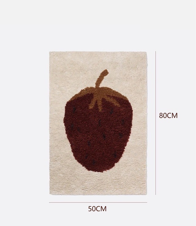 【予約商品】いちご柄/玄関マット/バスマット