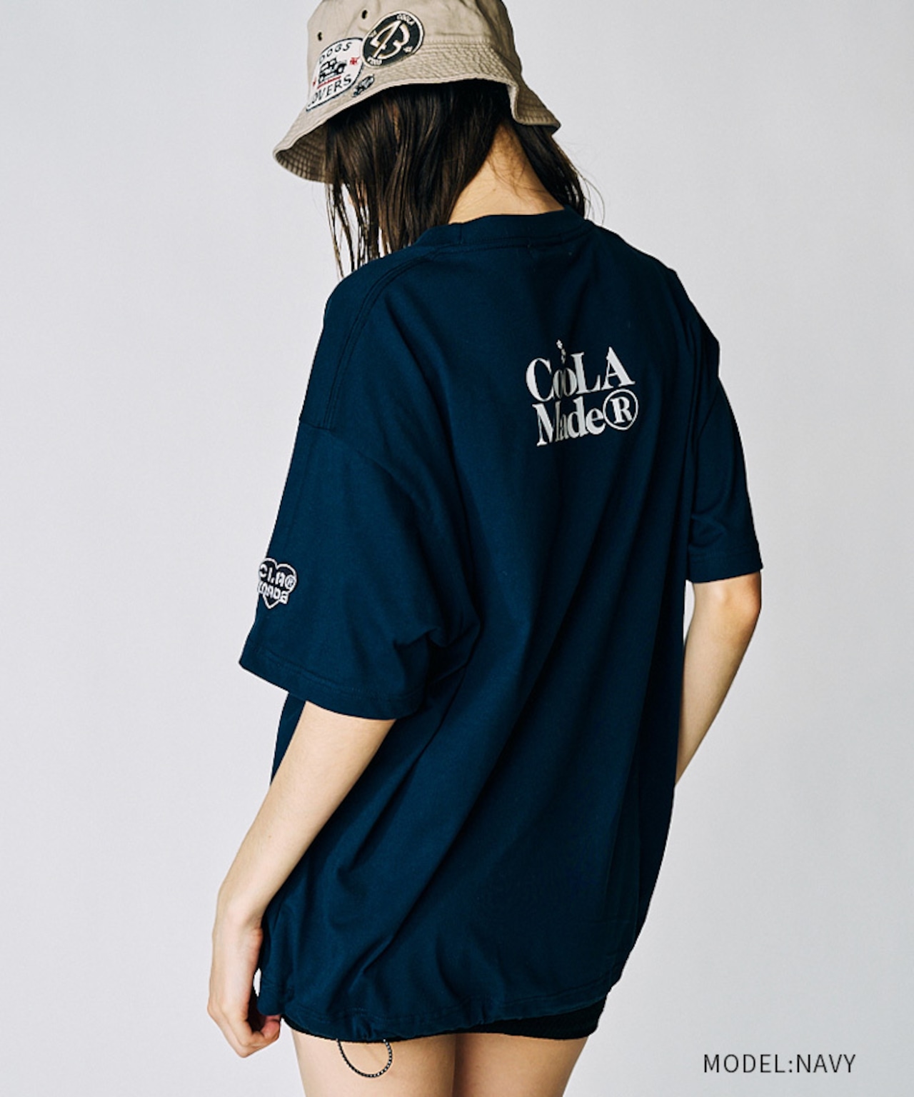 Dog & LOVERS プリントルーズTシャツ (NAVY) CQ-49012