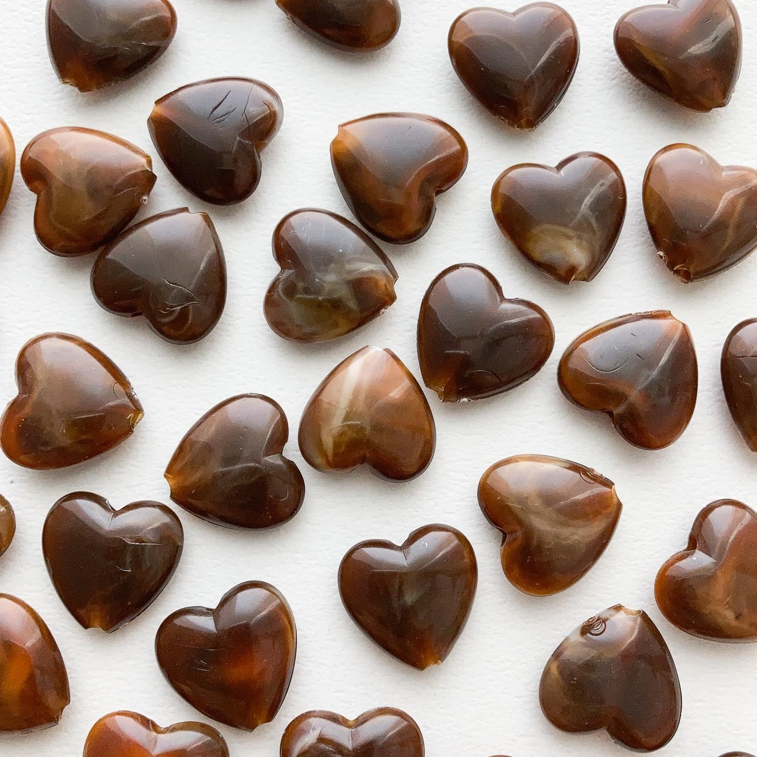 〈再入荷〉ハートカフェオレマーブルビーズパック(4p)