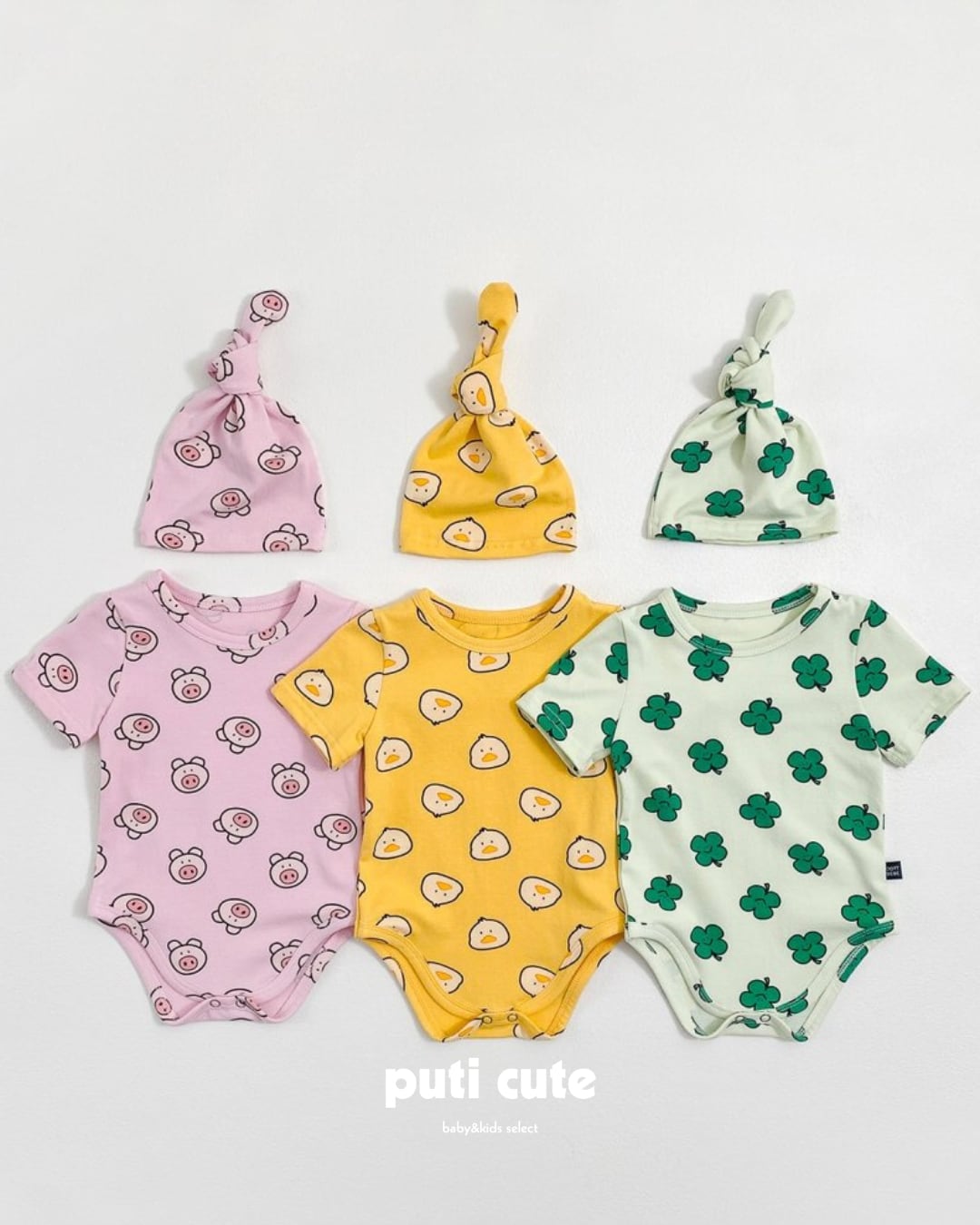 baby ꒰ 予約 ꒱ Happy friends suit (bonnet set) / oottbebe ⸝⋆