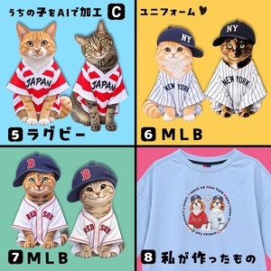 生成AI合成【C】ユニフォーム♥ 愛猫さんの画像をAIで合成してグッズを作る！