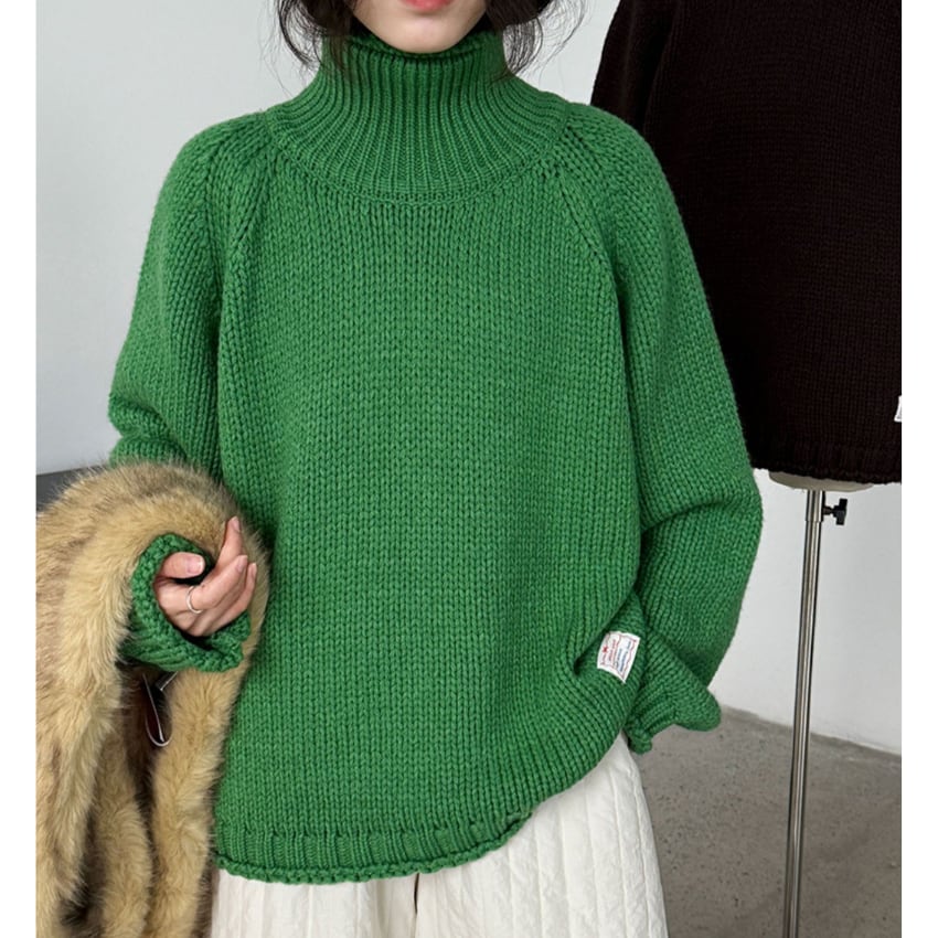 high-neck chunky knit　J00308