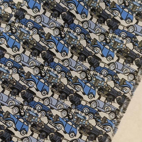 ◆輸入 リバティ LIBERTY タナローン Roaring Wheels ローリングウィールズ ブルー 約130×50cm