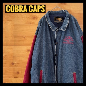 【COBRA CAPS】デニムジャケット スタジャン ジャンパー ブルゾン 企業ロゴ ワンポイント アメリカ古着