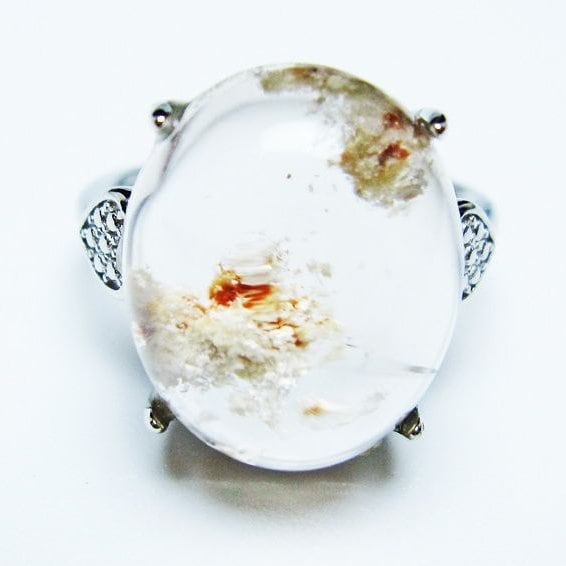 ガーデンクォーツ 指輪 ガーデン水晶 リング フリーサイズ 14号 一点物 メール便可 [M便 1/20] 115-6946