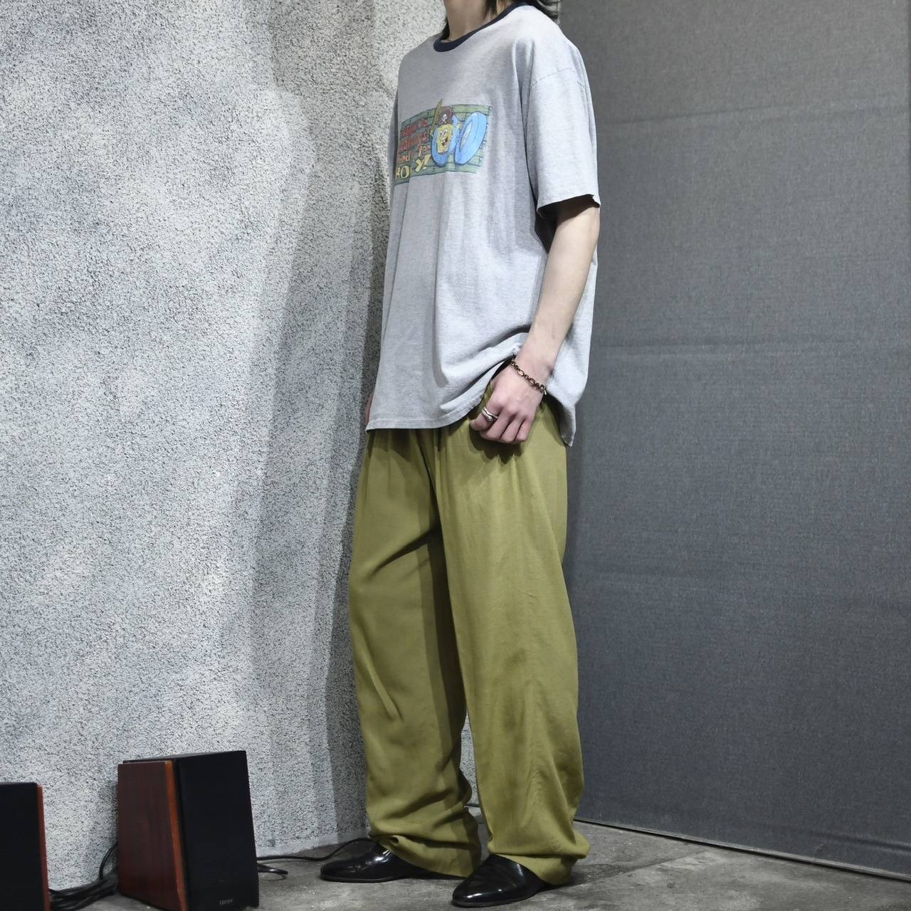 rayon blend 3tuck slacks khaki