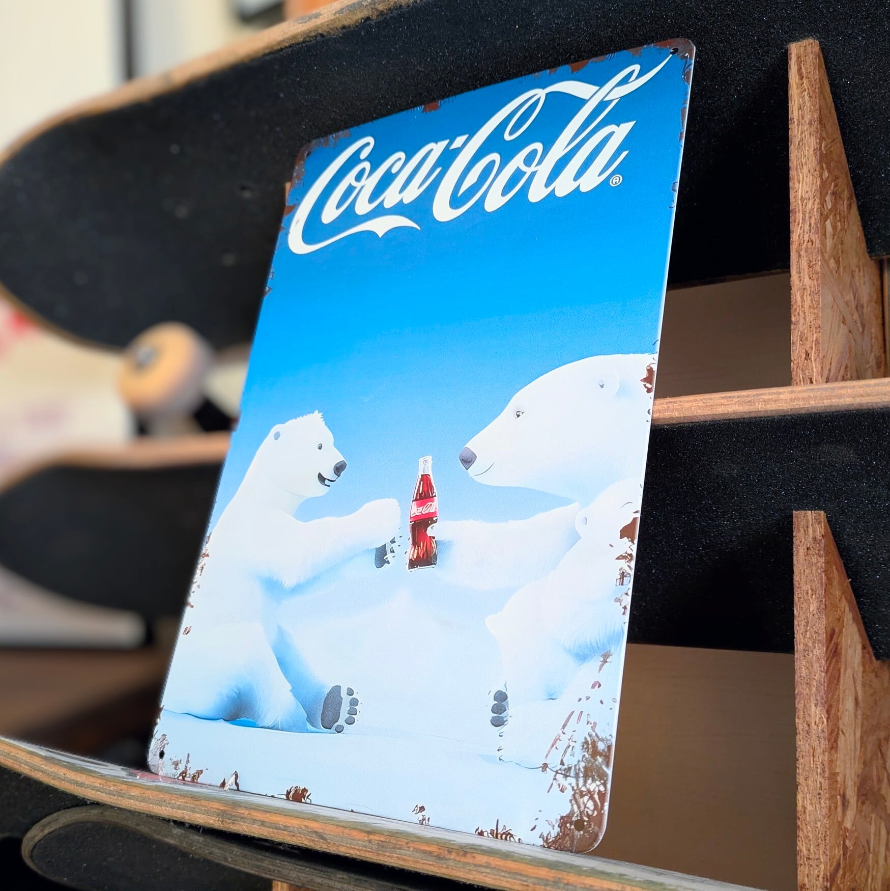 送料無料！ちょうどいいブリキ看板 【 Coca-Cola ( コカ・コーラ