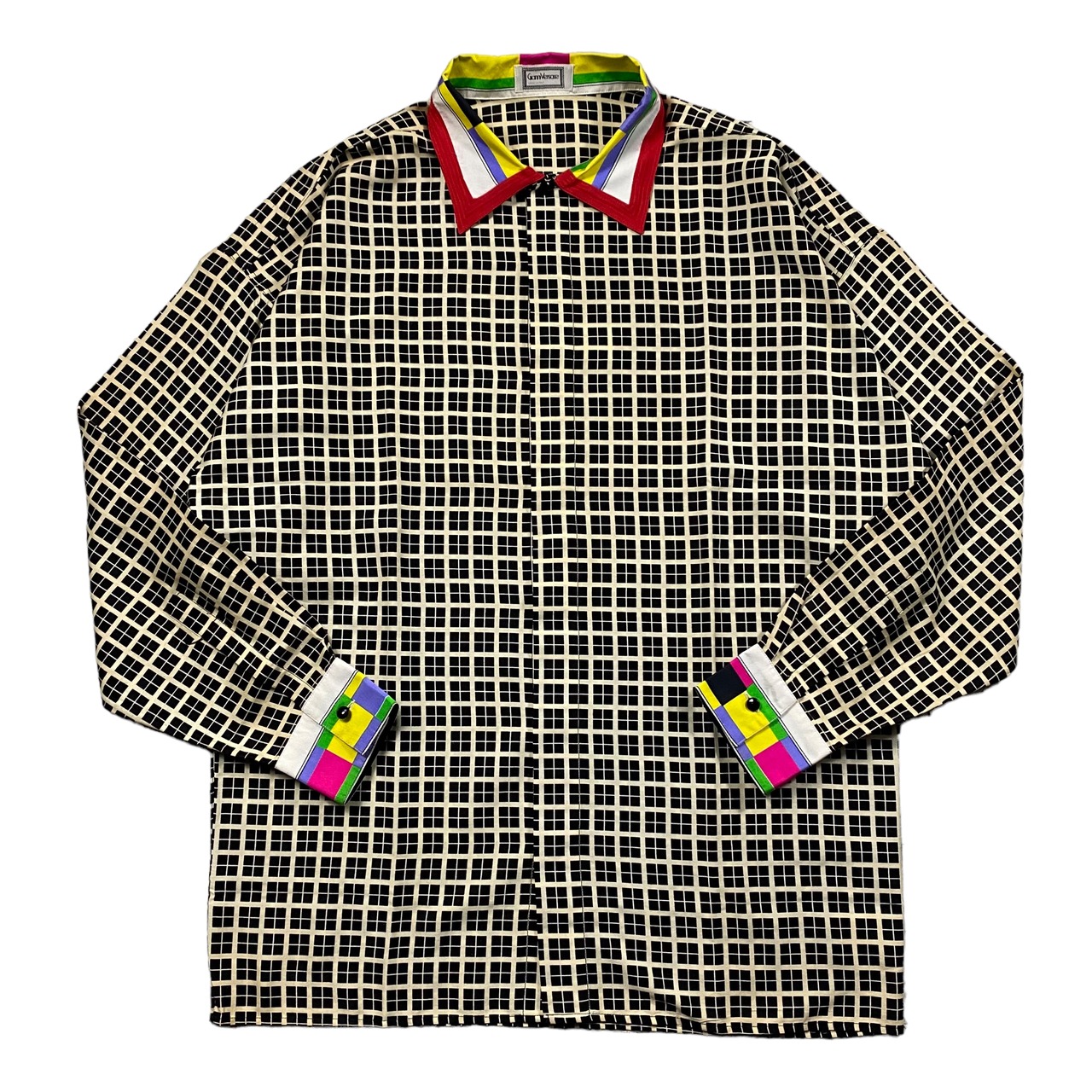 GIANNI VERSACE block pattern shirt