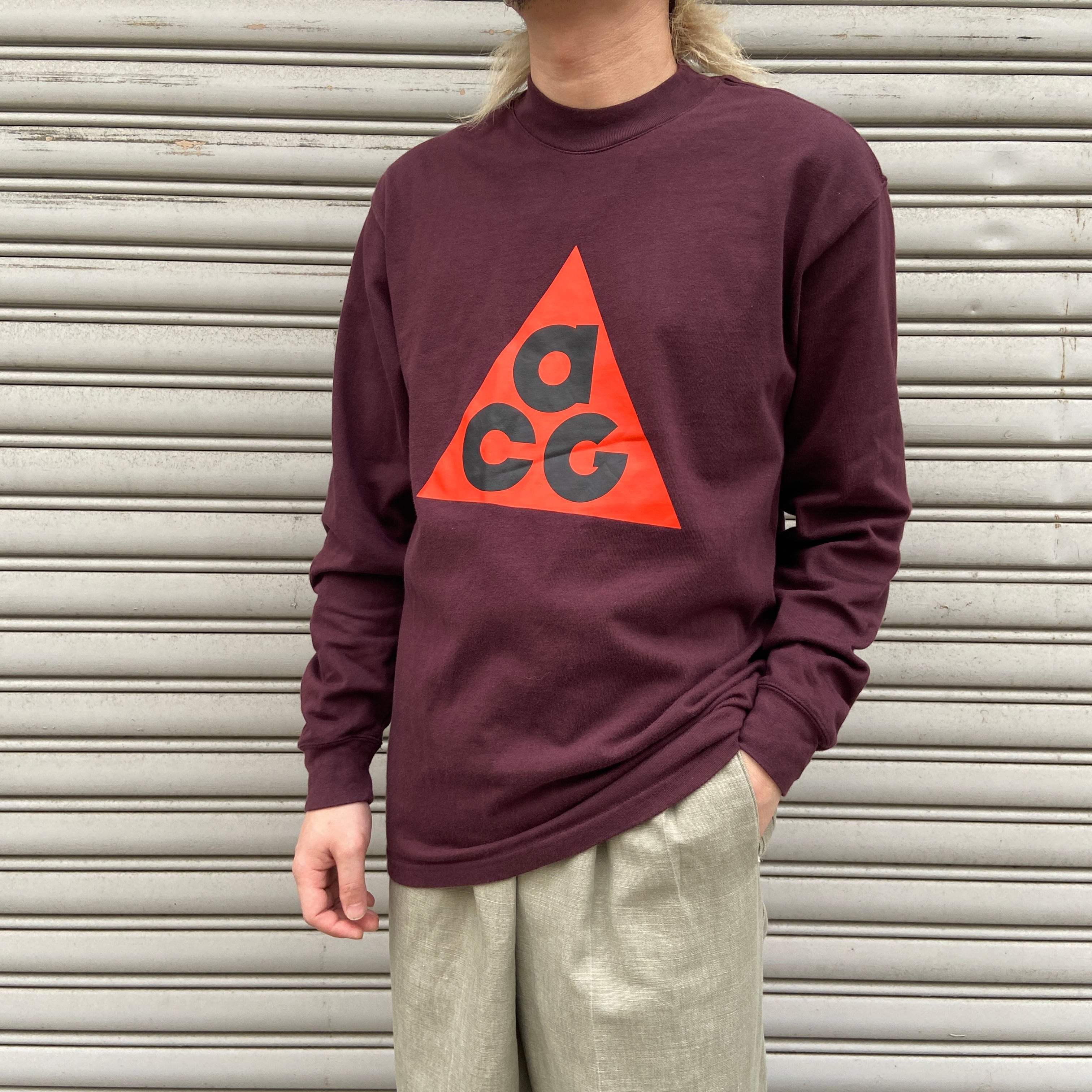 NIKE ACG 三つ目ロゴ長袖Tシャツ バーガンディ S 旧ロゴ | 古着屋 Uan