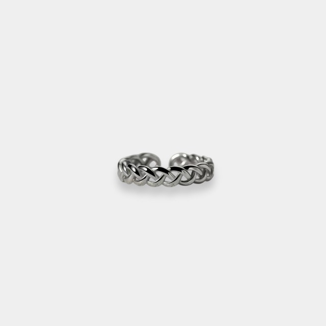 Silver crochet ring AA01