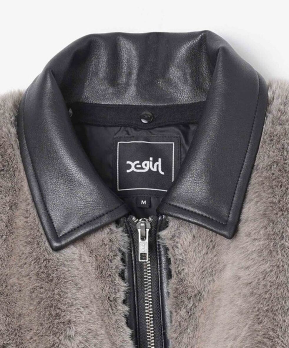 X-girl】FAUX FUR CONVERTIBLE JACKET フェイクファー フェイクレザー