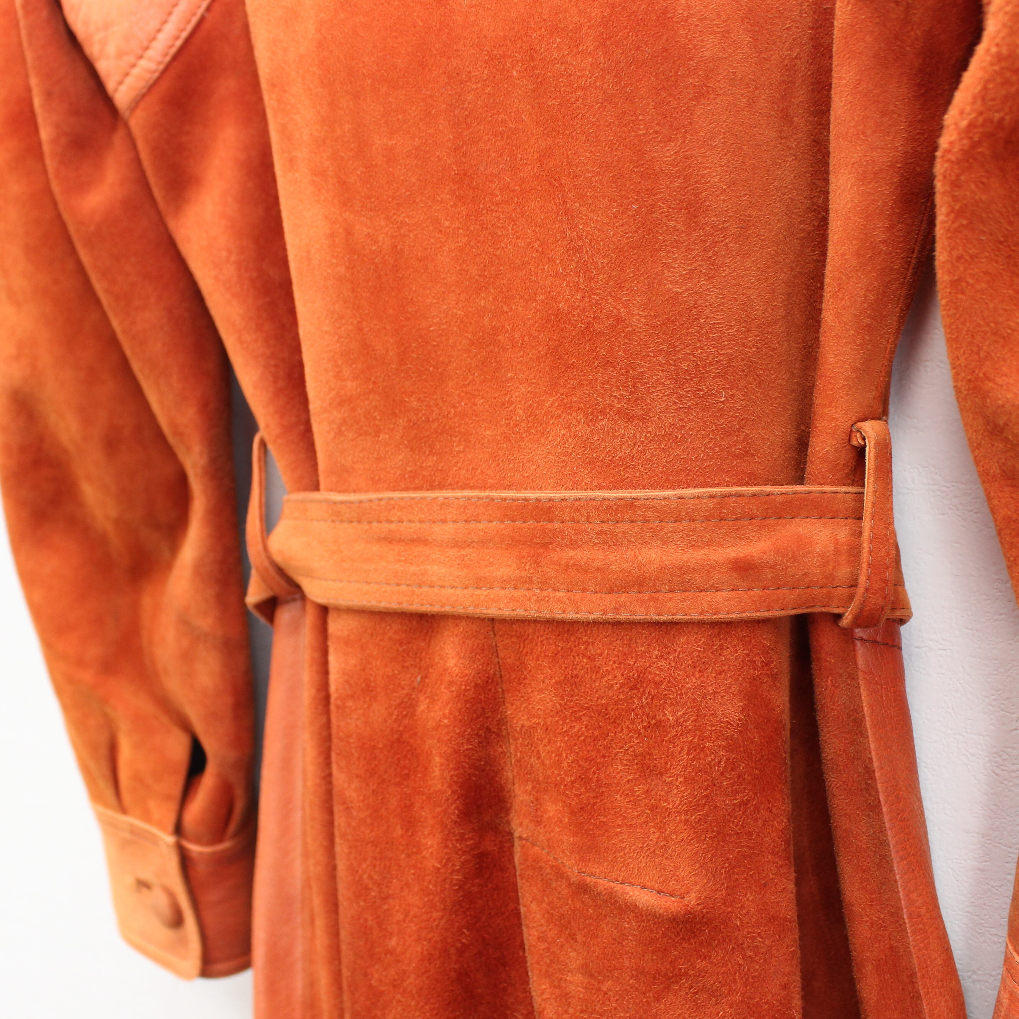 SPECIAL ITEM* 70's USA VINTAGE Thalom LEATHER BELTED DESIGN COAT