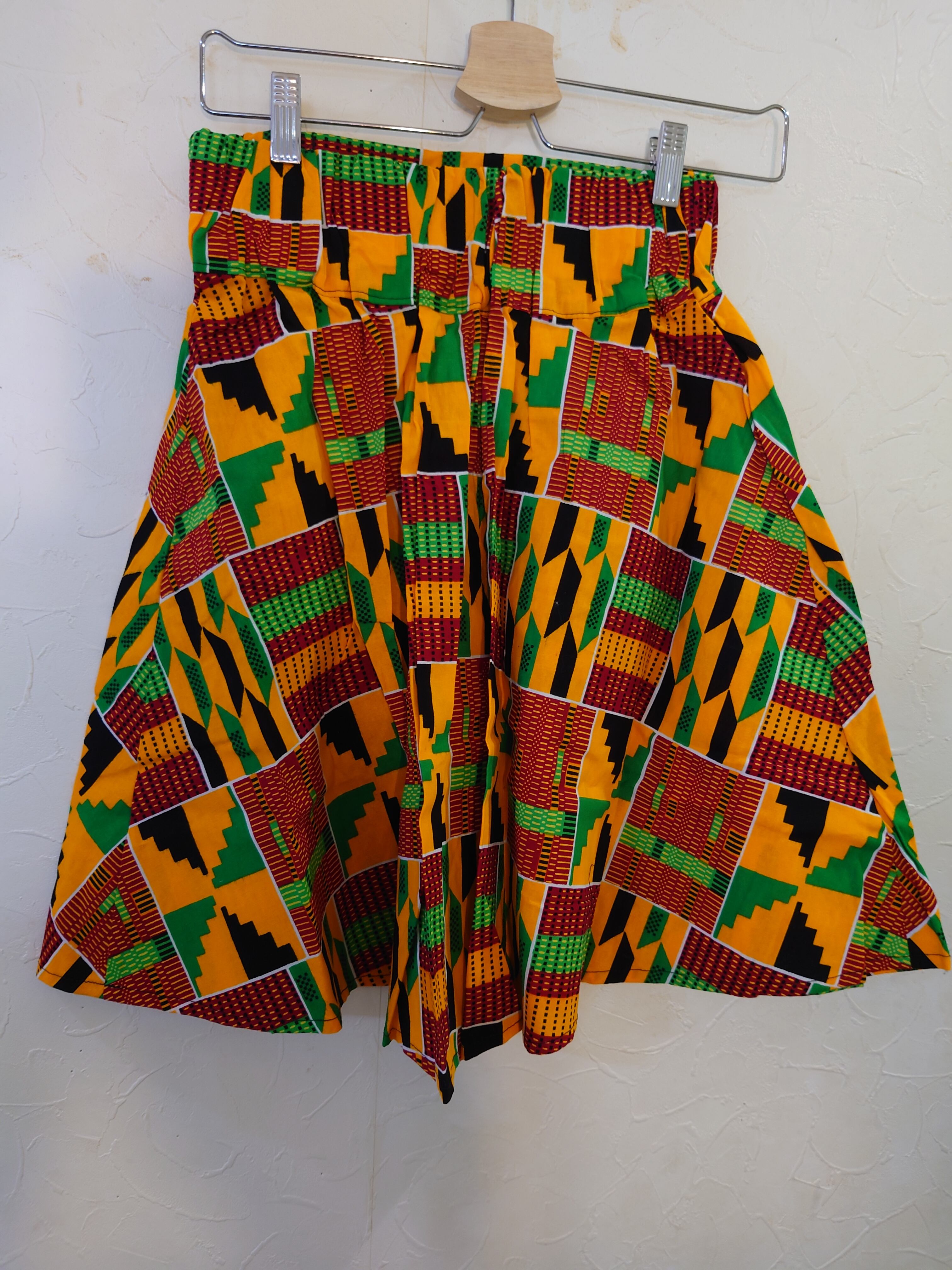 ケンテ柄アフリカンバティック　フリーサイズスカート