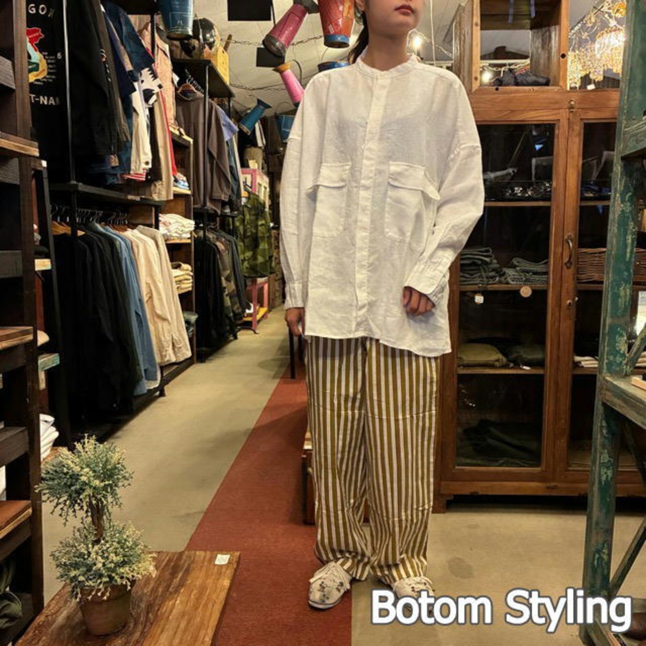 Poland Sleeping suit  Stripe L/S Blue　ポーランド　スリーピングスーツ　ブルー　ロングスリーブ　ブルー　60年代　70年代　デッドストック　ミリタリー　パジャマ　セットアップ　シャツ　パンツ