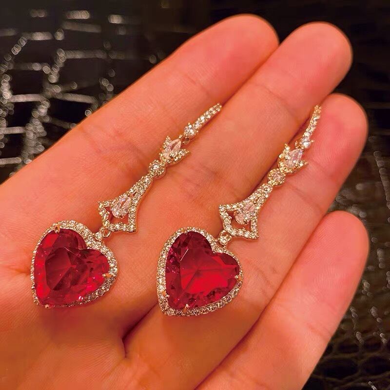 ピアス ハート ゆらゆら 赤 ピアス 花柄 フラワー ネックレス 