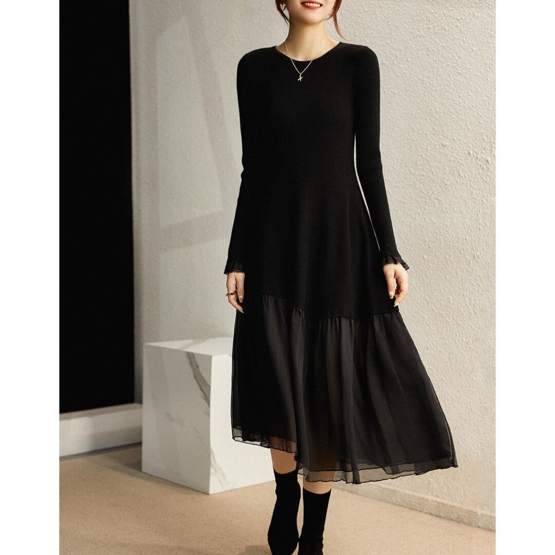 チュール スリム フィット ワンピース 341284