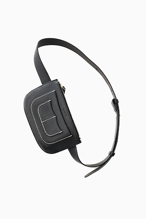 agnès b. VOYAGE BLACK LEATHER BELT HOLSTER POUCH